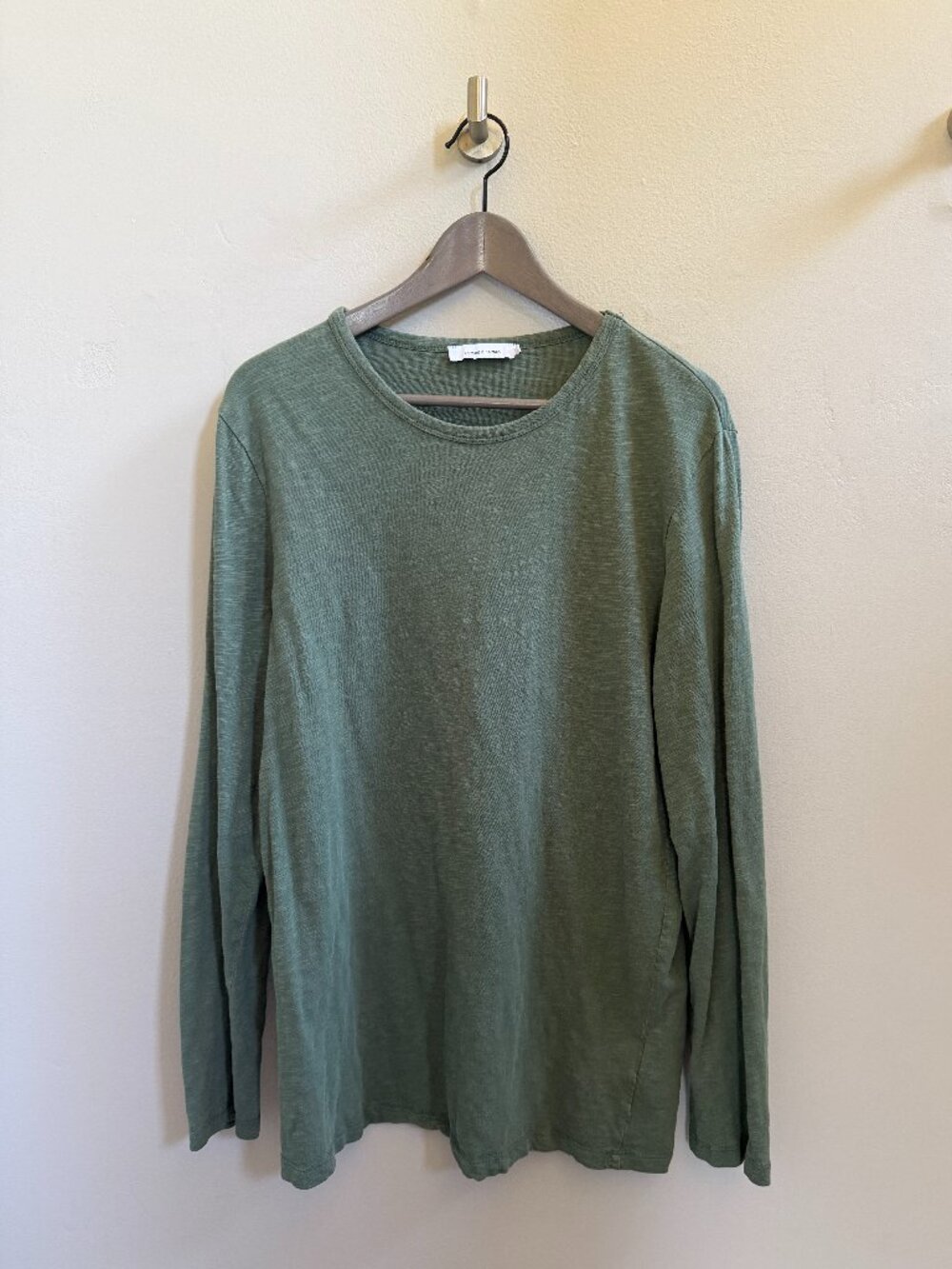 Samsoe & Samsoe Lassen Duck Green Long Sleeve Crewneck Tee